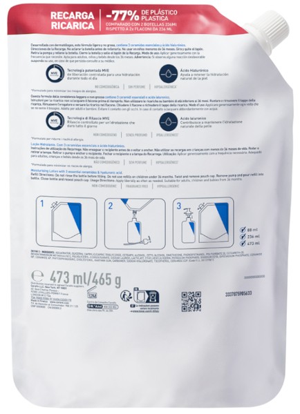 CERAVE MOISTURIZING LOTION - 473ML REFILL PACK