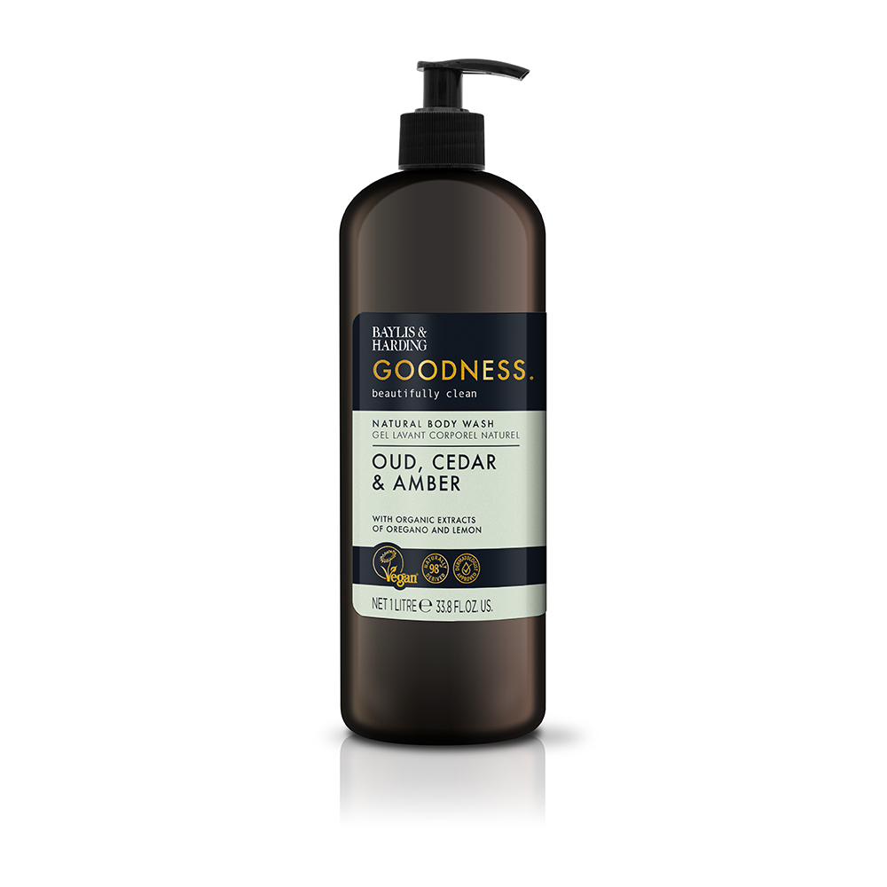 BAYLIS & HARDING AMBER AND TONKA BEAN MEN WASH 500ML