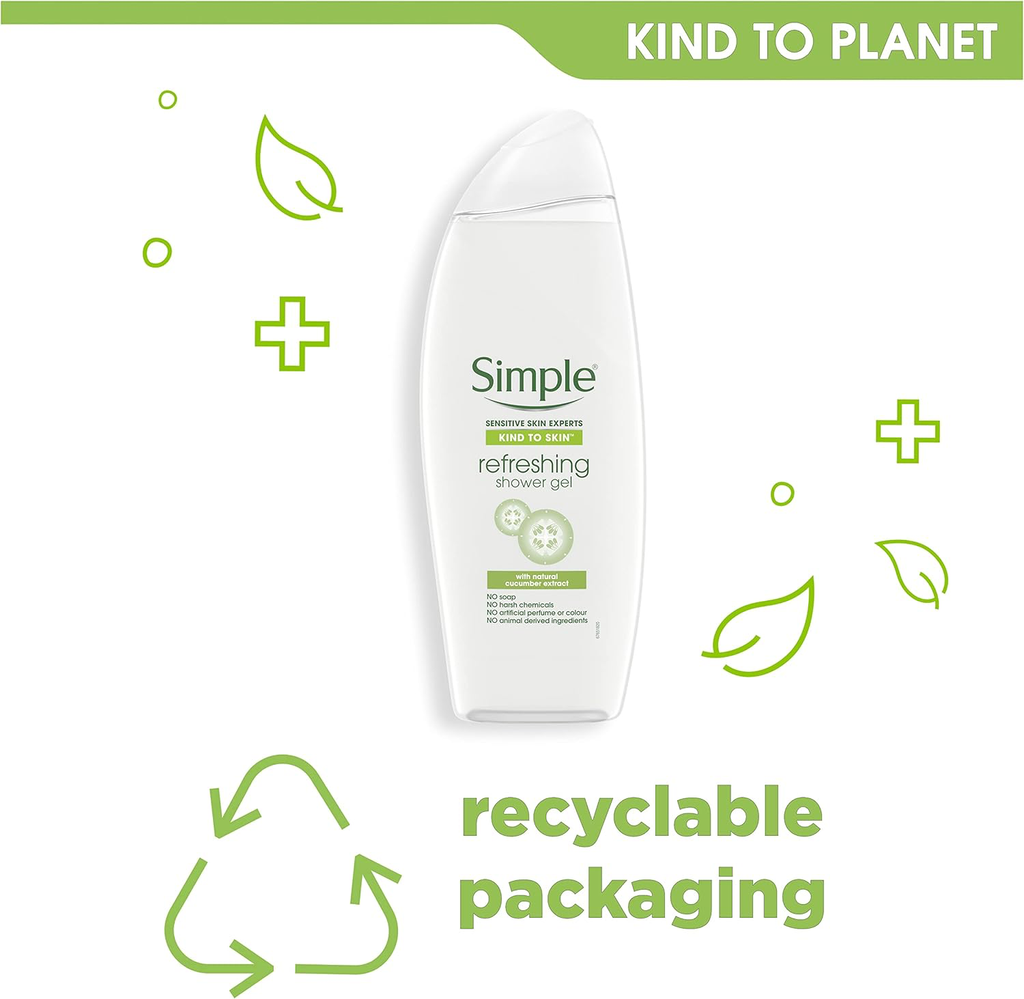 SIMPLE REFRESHING SHOWER GEL 750ML 