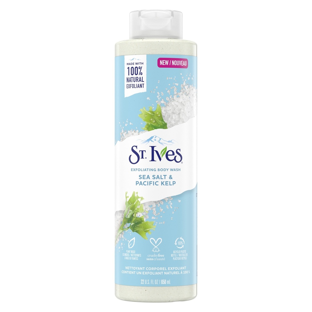 ST IVES SEA SALT & PACIFIC KELP WASH 650ML