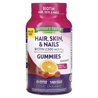 NATURES TRUTH HAIR, SKIN & NAILS BIOTIN GUMMIES - 140 count