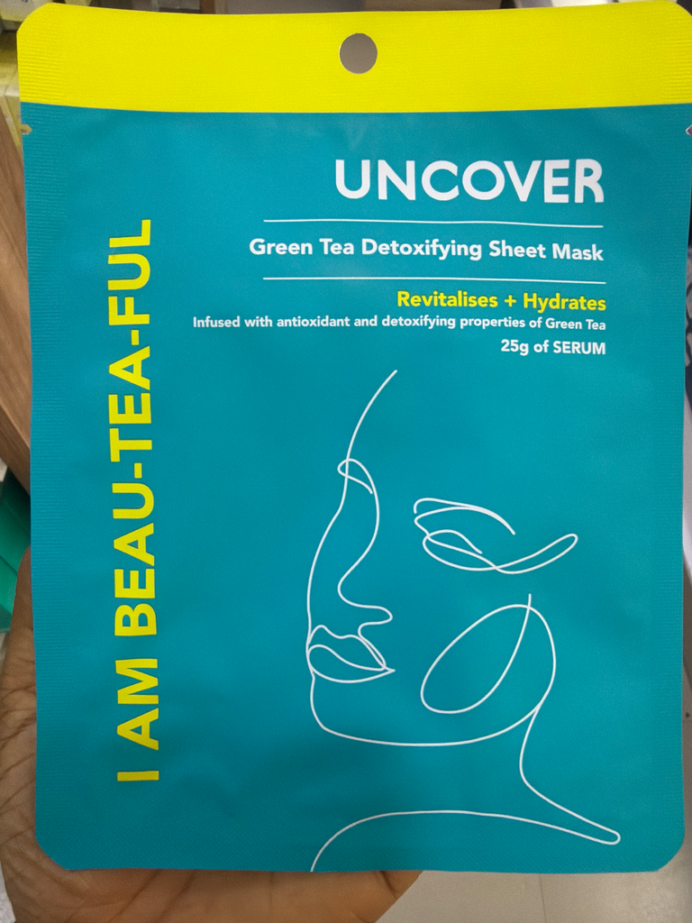 UNCOVER GREEN TEA DETOXIFYING SHEET MASK - 1pc