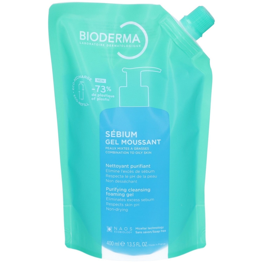 BIODERMA SEBIUM GEL ECO RECHARGE REFILL PACK 400ml